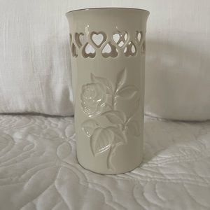 LENOX Heart bone China Vase with Embossed Rose